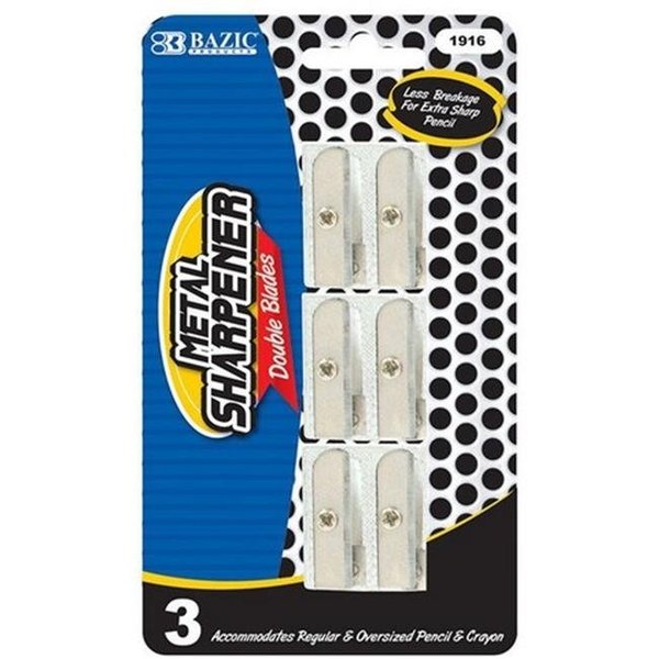 Bazic Products Bazic 1916  Dual Blades Metal Pencil Sharpener (3/Pack) Case of 24 1916